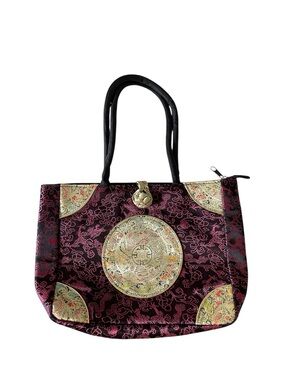 Vintage Y2K Asian Brocade Tapestry Tote Bag